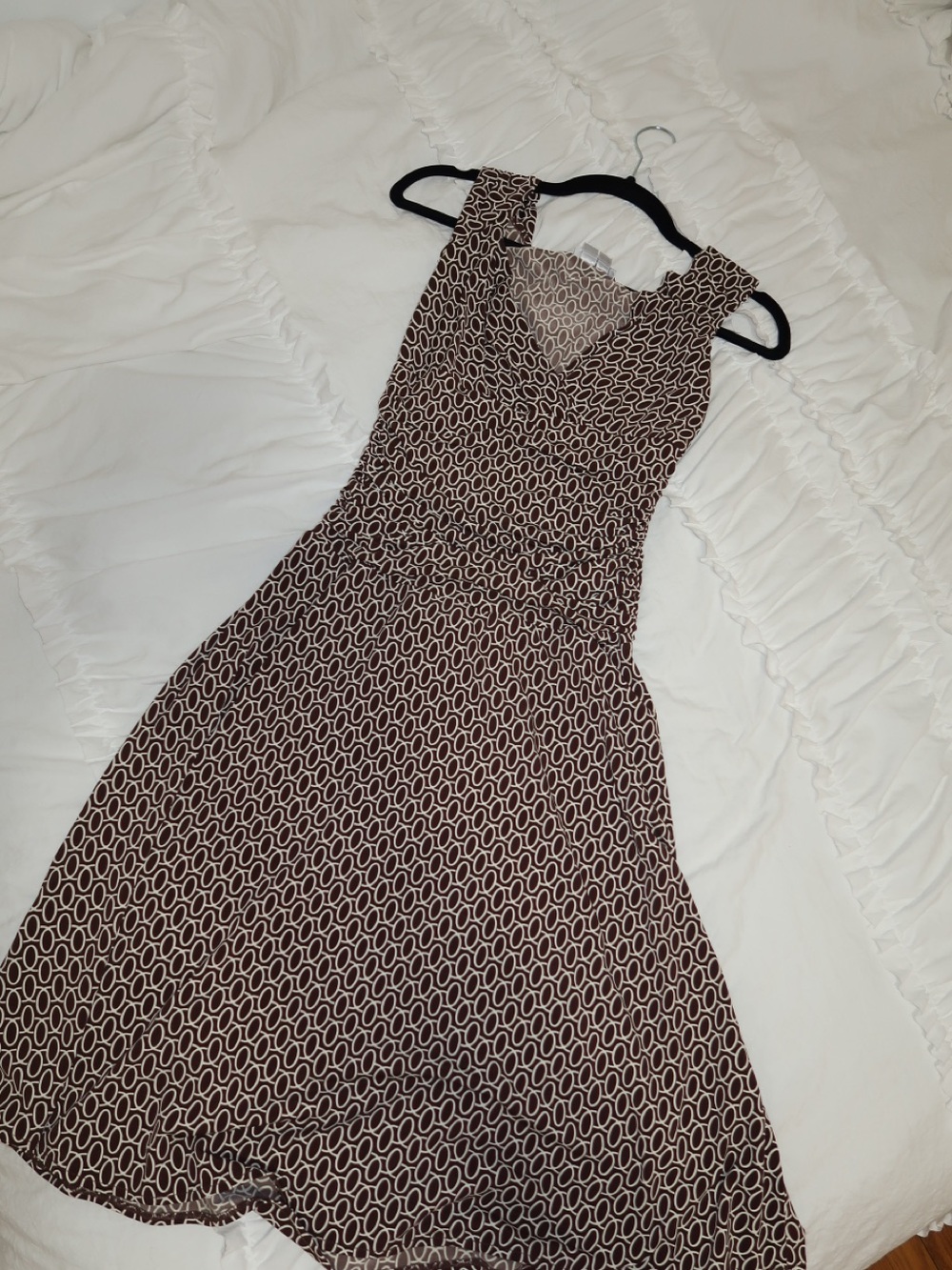 London Times Brown & Cream Patterned Midi Dress